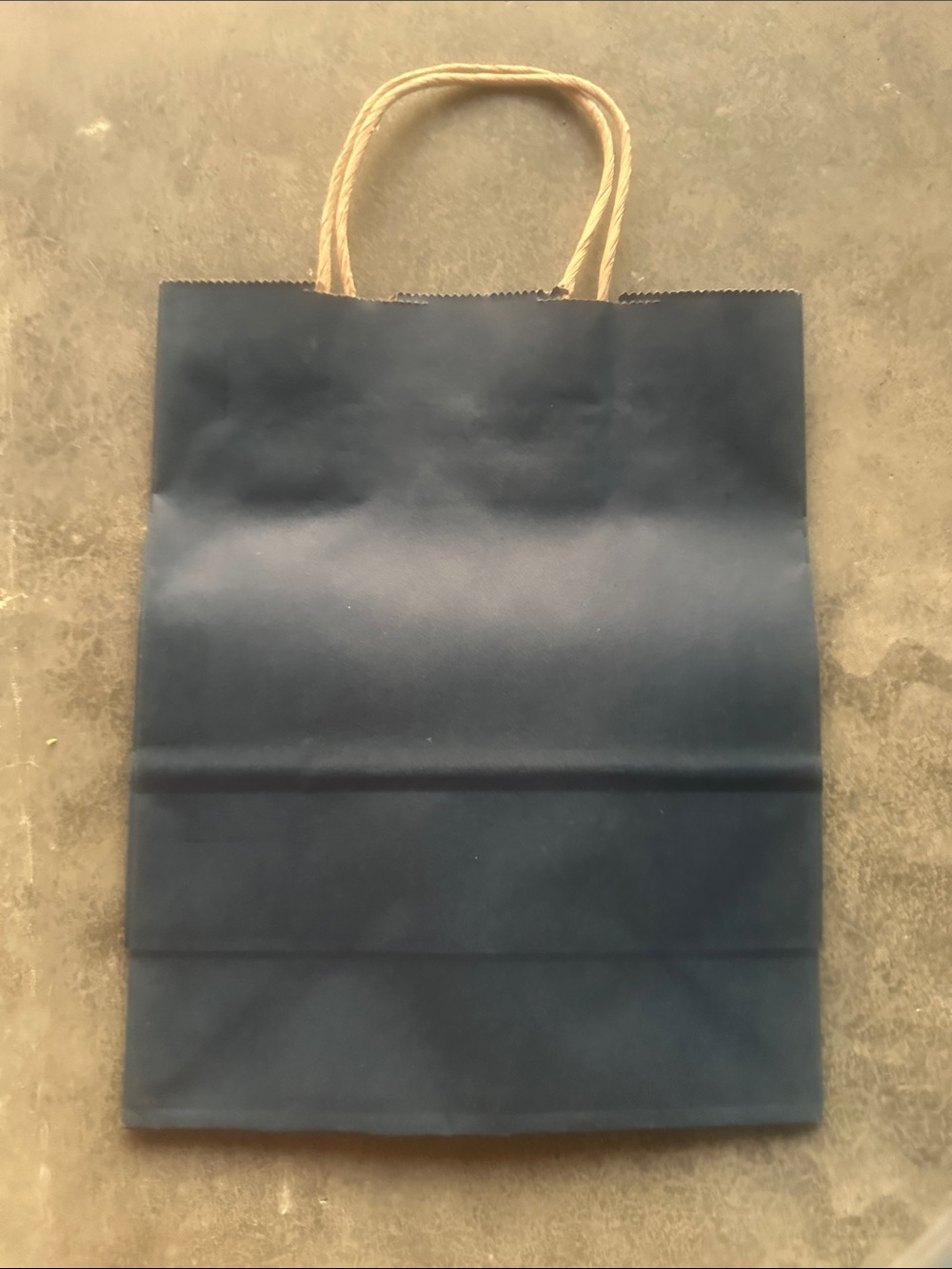 Navy Blue Kraft Paper Gift Bags with Natural Handle - 80 qty.